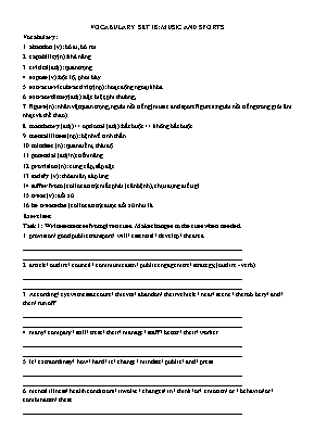 Luyện thi IELTS - Vocabulary set 18 Music and sports